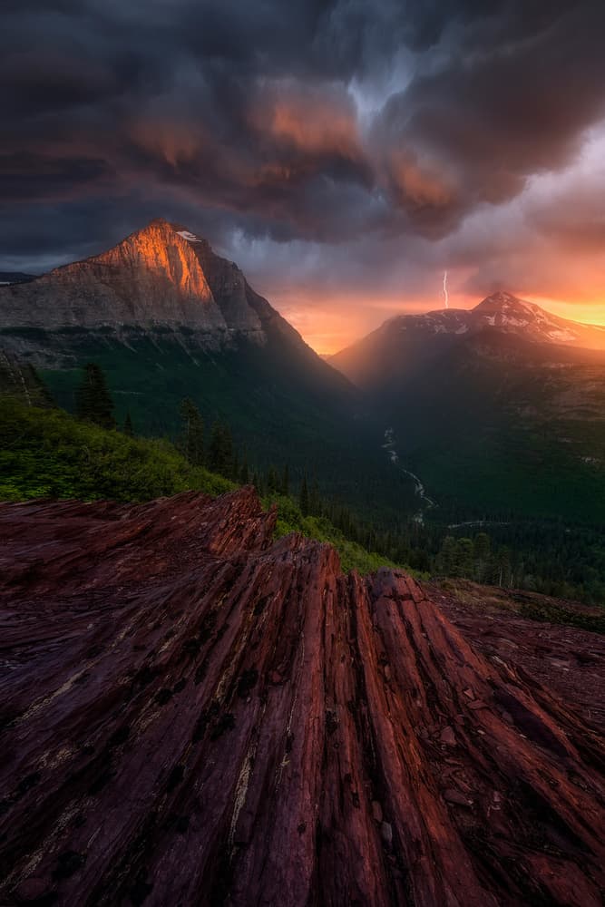 Fiery Mountain Storm by Ryan Dyar — canvas wall art