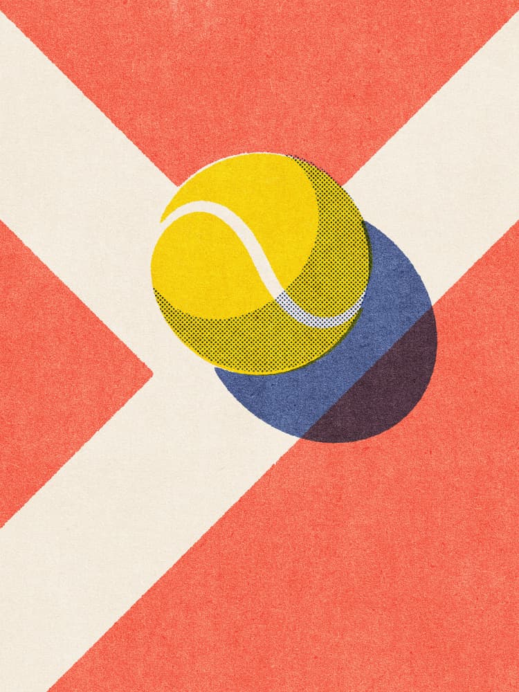 Tennis Court Ball by Daniel Coulmann — canvas wall art