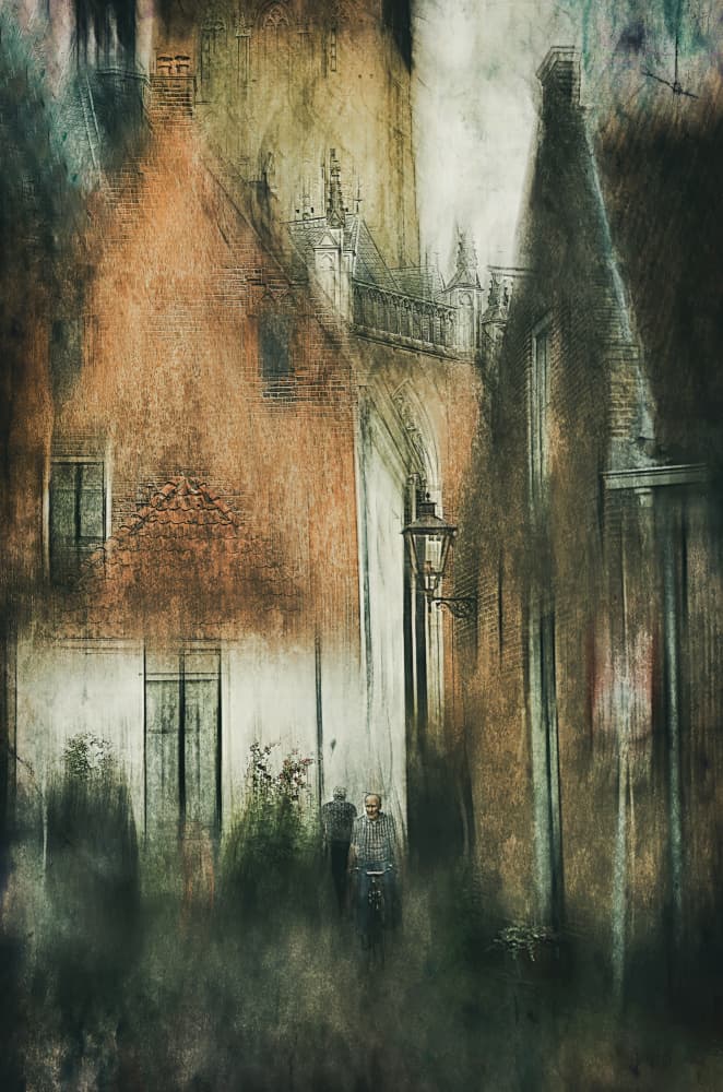 Moody European Street by Jan van der Linden — canvas wall art
