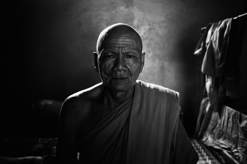 Contemplative Monk Portrait by Shinji Isobe — canvas wall art