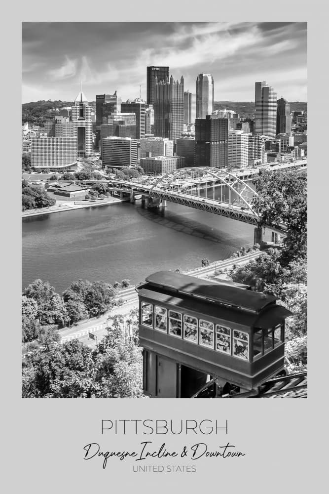 In focus: PITTSBURGH Skyline with Duquesne Incline by Melanie Viola — canvas wall art