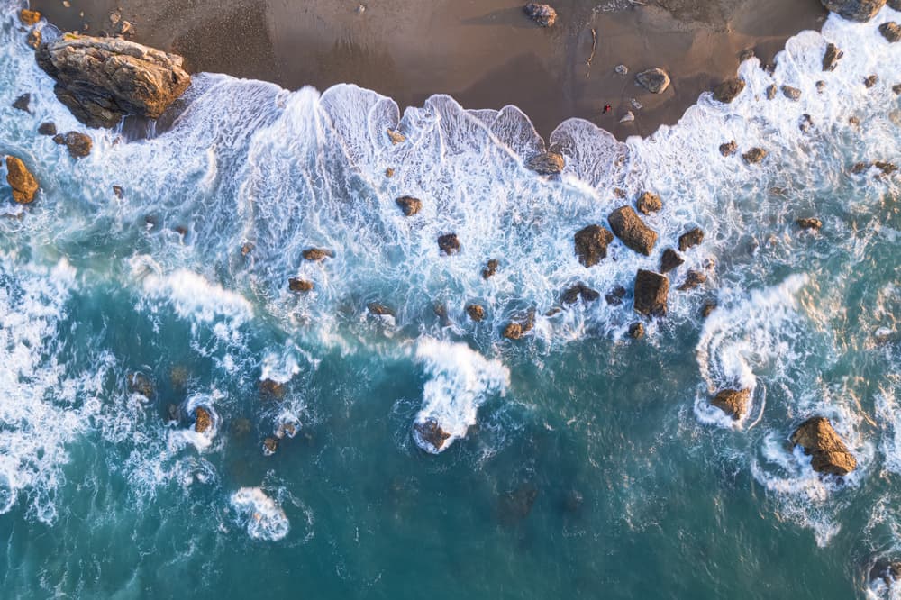 Aerial Coastal Waves by Takeshi Mitamura — canvas wall art