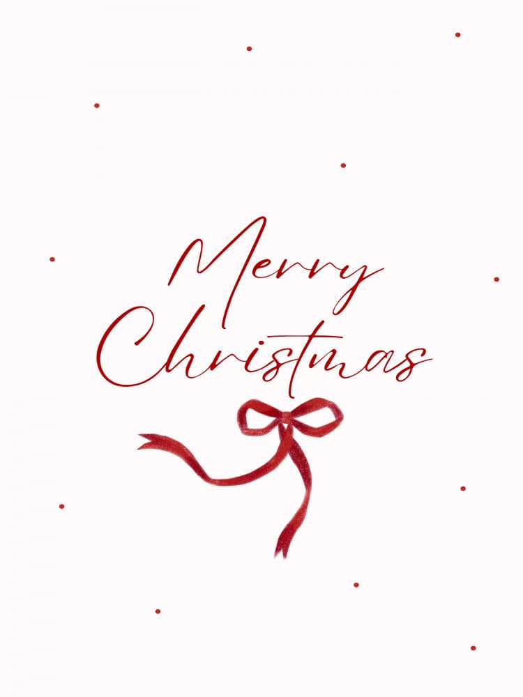 Merry Christmas Ribbon by Elizabeth C — canvas wall art