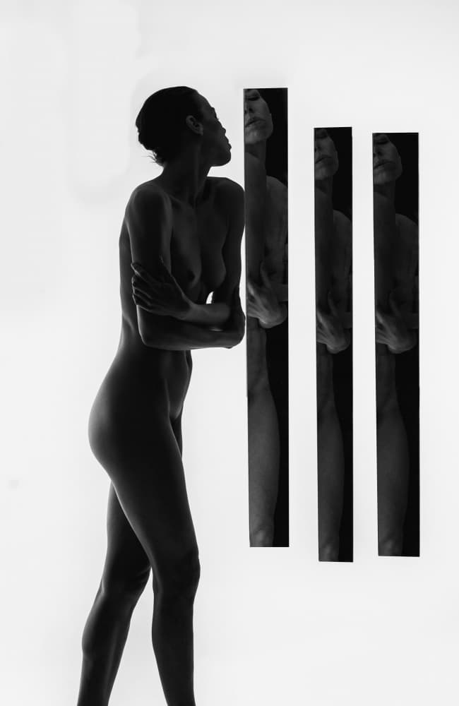 Elegant Nude Reflection by Moris Raskin — canvas wall art