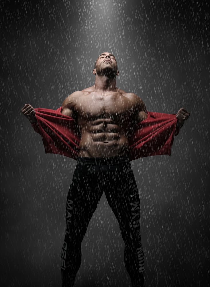 Powerful Physique In Rain by DDiArte — canvas wall art
