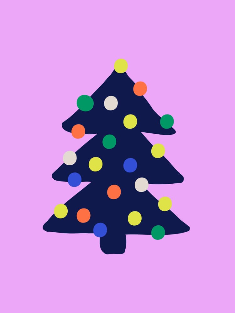 Colorful Christmas Tree by Studio Memb — canvas wall art