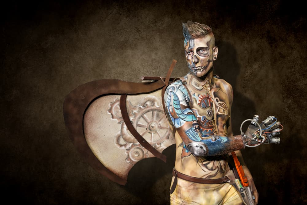 Steampunk Cyborg Man by Angéla Vicedomini — canvas wall art
