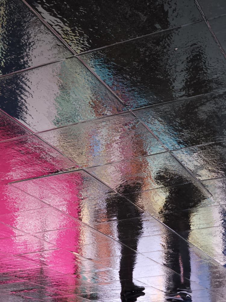 Colorful Street Reflections by Ivan Lesica — canvas wall art