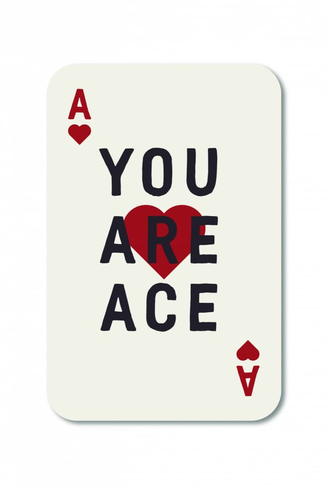 Ace of Hearts Love Message by Frankie Kerr-Dineen — canvas wall art