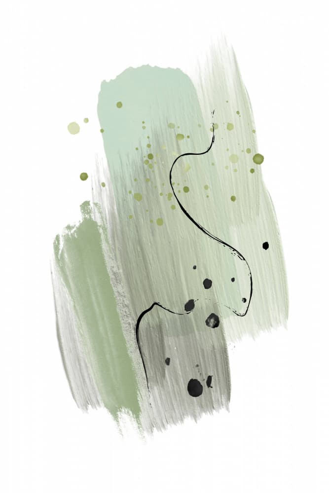 Abstract Green Strokes by Sally Ann Moss — canvas wall art