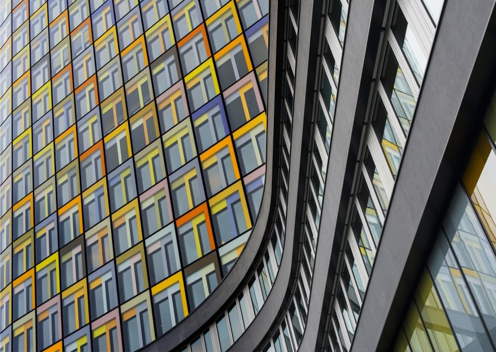 Colorful Curved Architecture by Gerard Jonkman — canvas wall art