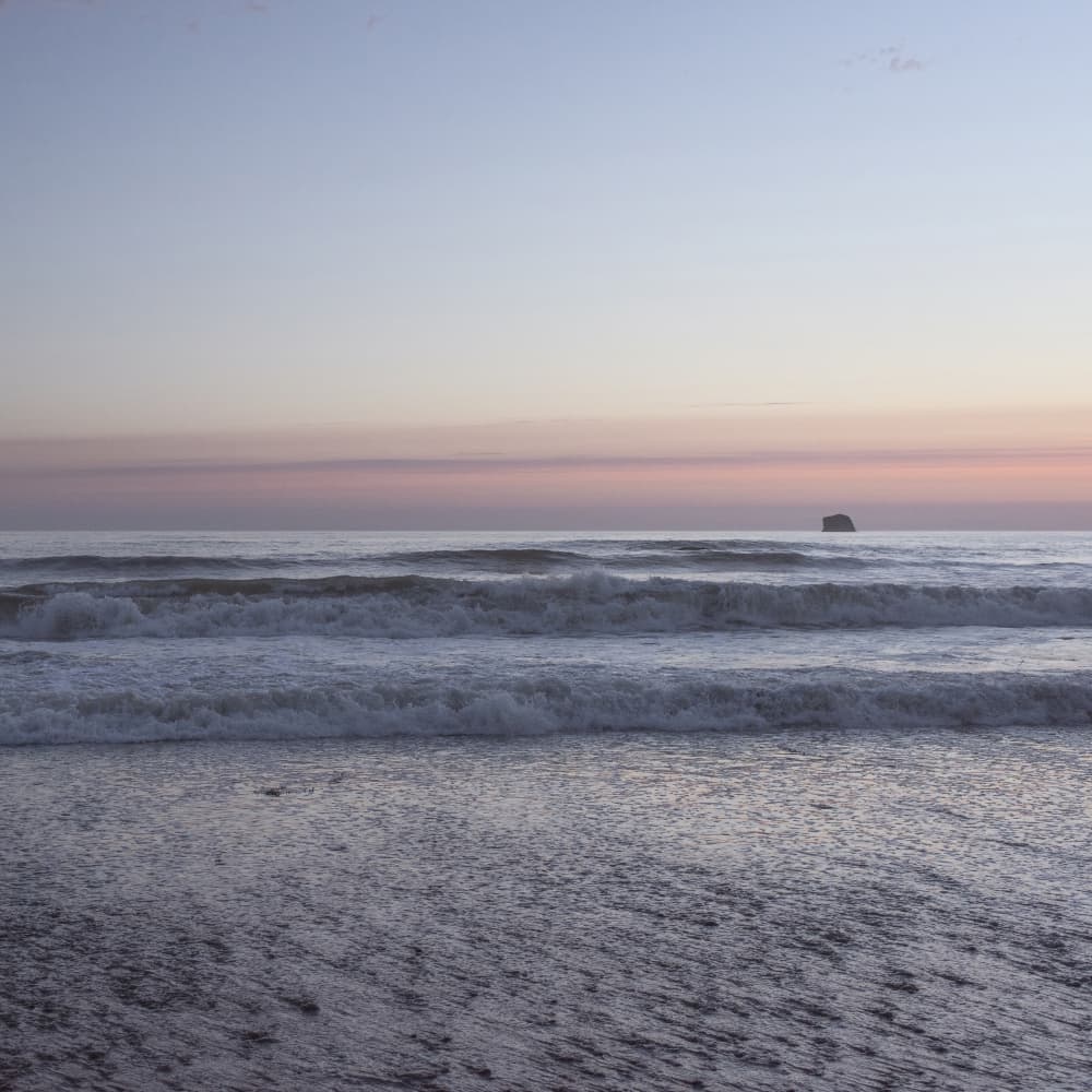 Peaceful Coastal Sunset by Lynann Colligan — canvas wall art