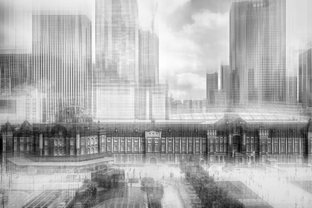 Abstract City Motion by Eiji Yamamoto — canvas wall art