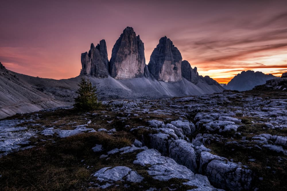Dolomite Peaks Sunset Glow by Joško Šimic — canvas wall art