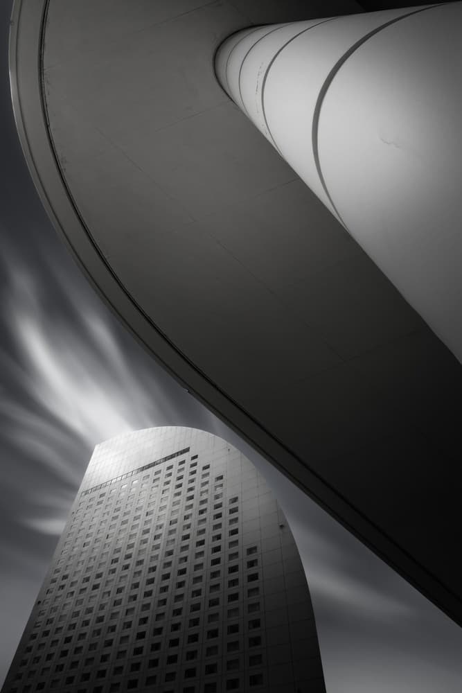 Skyward Urban Curves by Akira TAKAUE — canvas wall art
