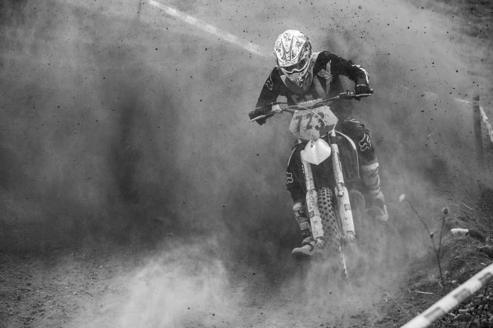 Motocross Dust Burst by Carlos Gonzalez — canvas wall art
