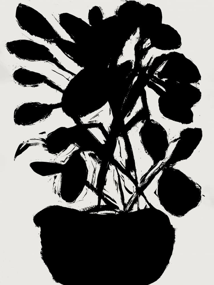 Minimalist Potted Plant by cartissi — canvas wall art