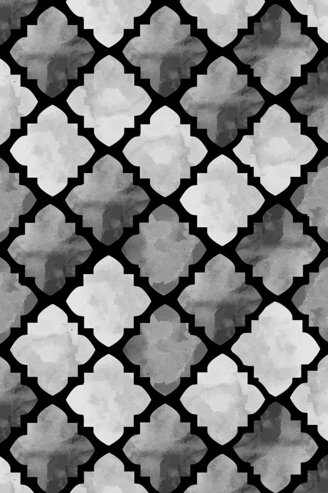 Grayscale Quatrefoil Pattern by Fun Qui — canvas wall art