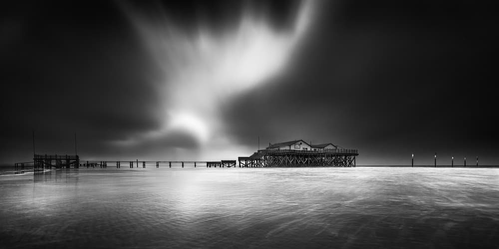 Moody Ocean Pier by Sven Kohnke — canvas wall art