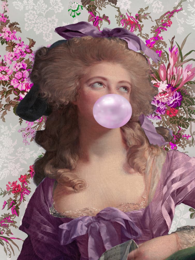 Rococo Bubblegum Woman by Talitha McQueen — canvas wall art