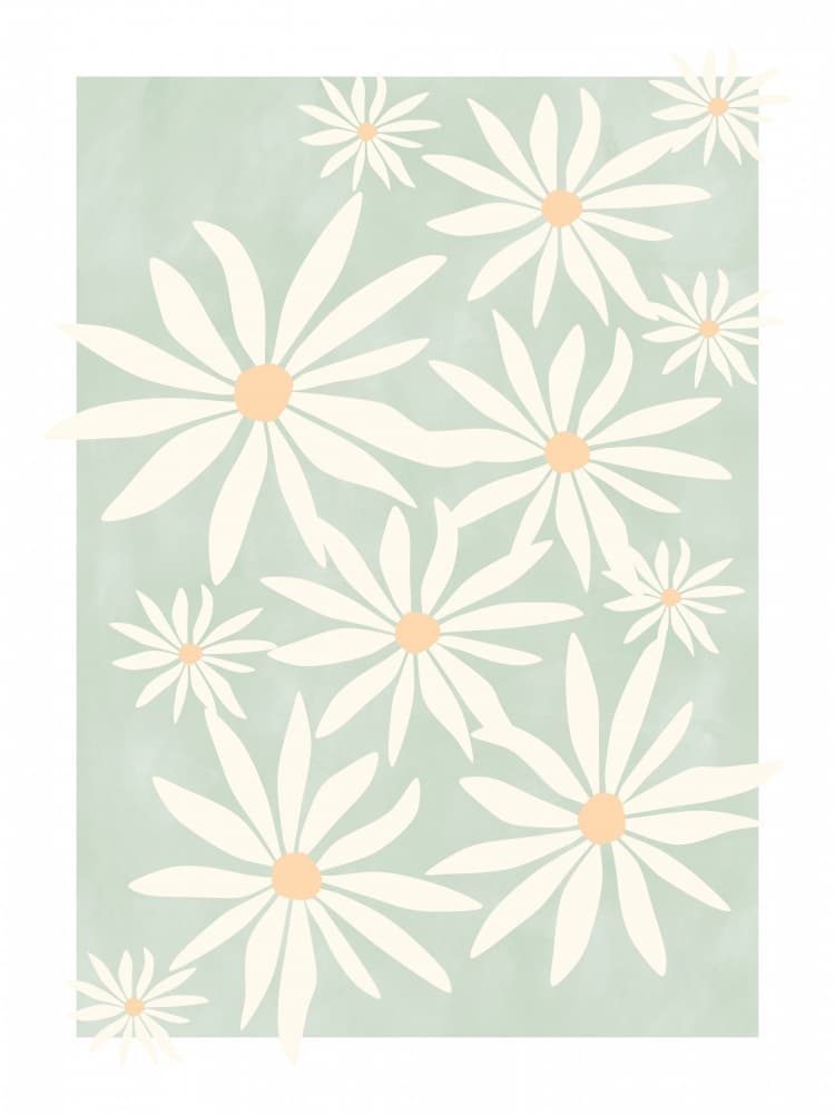 Sweet Daisy Pattern by Elena Ristova — canvas wall art