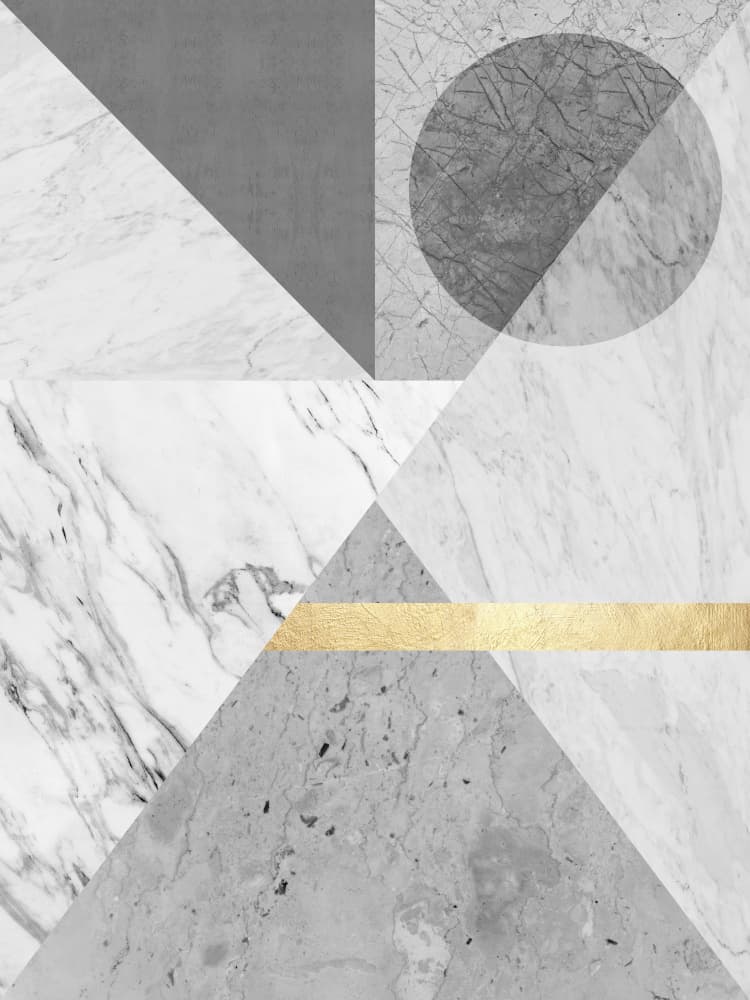 Golden Marble Geometry by Vitor Costa — canvas wall art