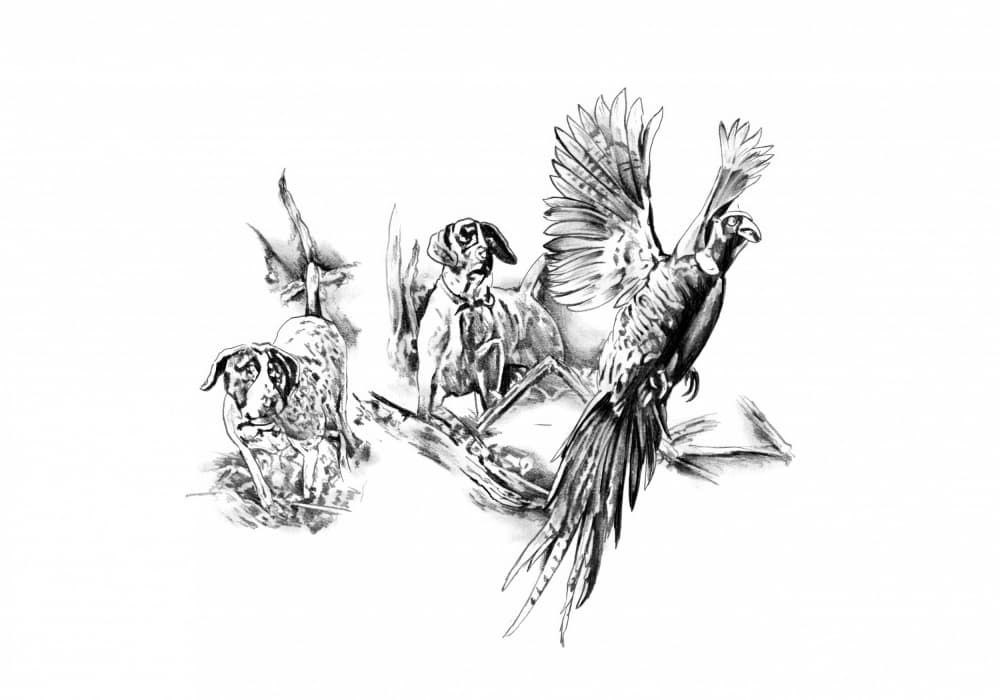 Pointers and Game Bird Flight by Kulik — canvas wall art