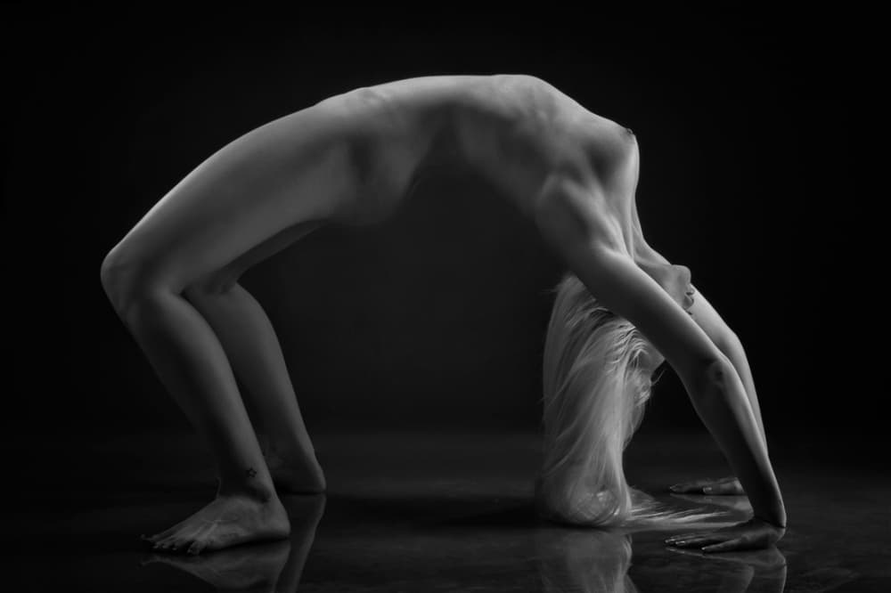 Graceful Nude Yoga Pose by Stefan Amer — canvas wall art