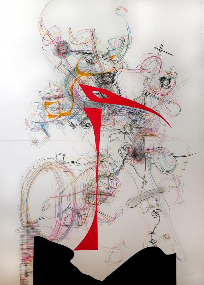 Dynamic Red Abstract by Stefano Mazzolini — canvas wall art