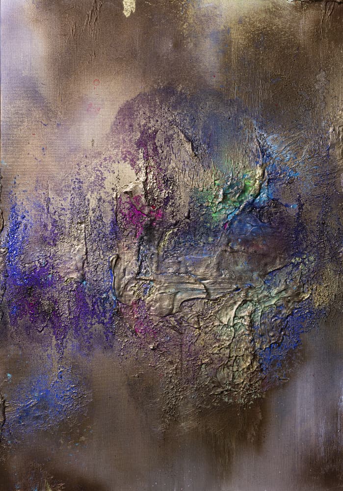 Abstract Gold Fusion by Anete Purina-Purite — canvas wall art