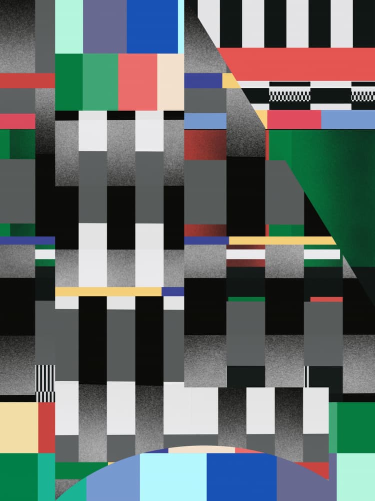 Colorful Digital Geometry by Little Dean — canvas wall art