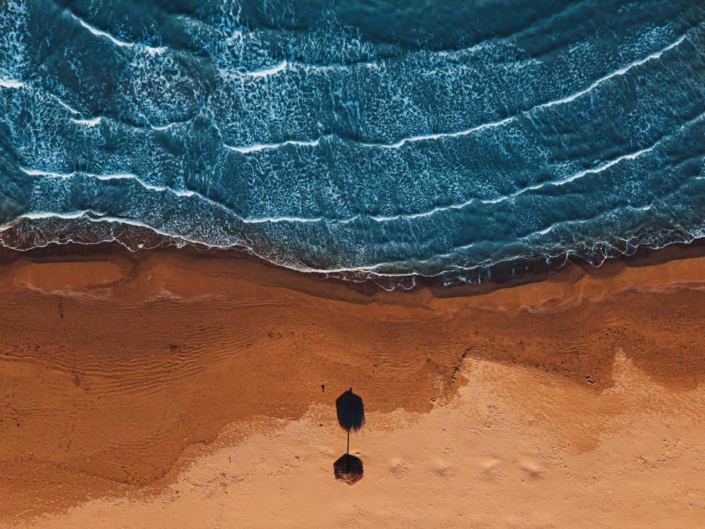 Aerial Beach Umbrella by Alessandro Petrini — canvas wall art