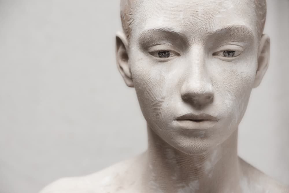 Sculptural White Portrait by Vito Miribung — canvas wall art