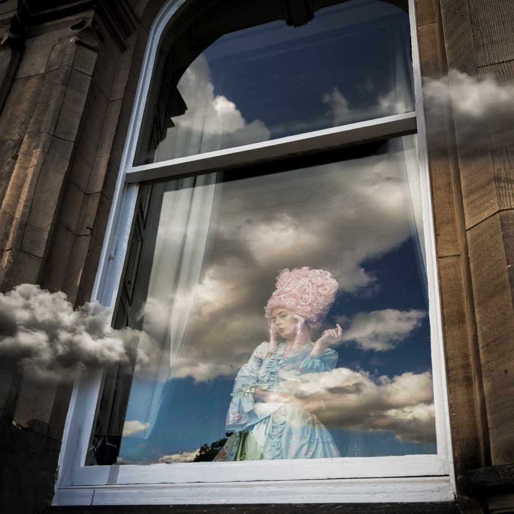 Rococo Woman In Window by Dov Fuchs — canvas wall art