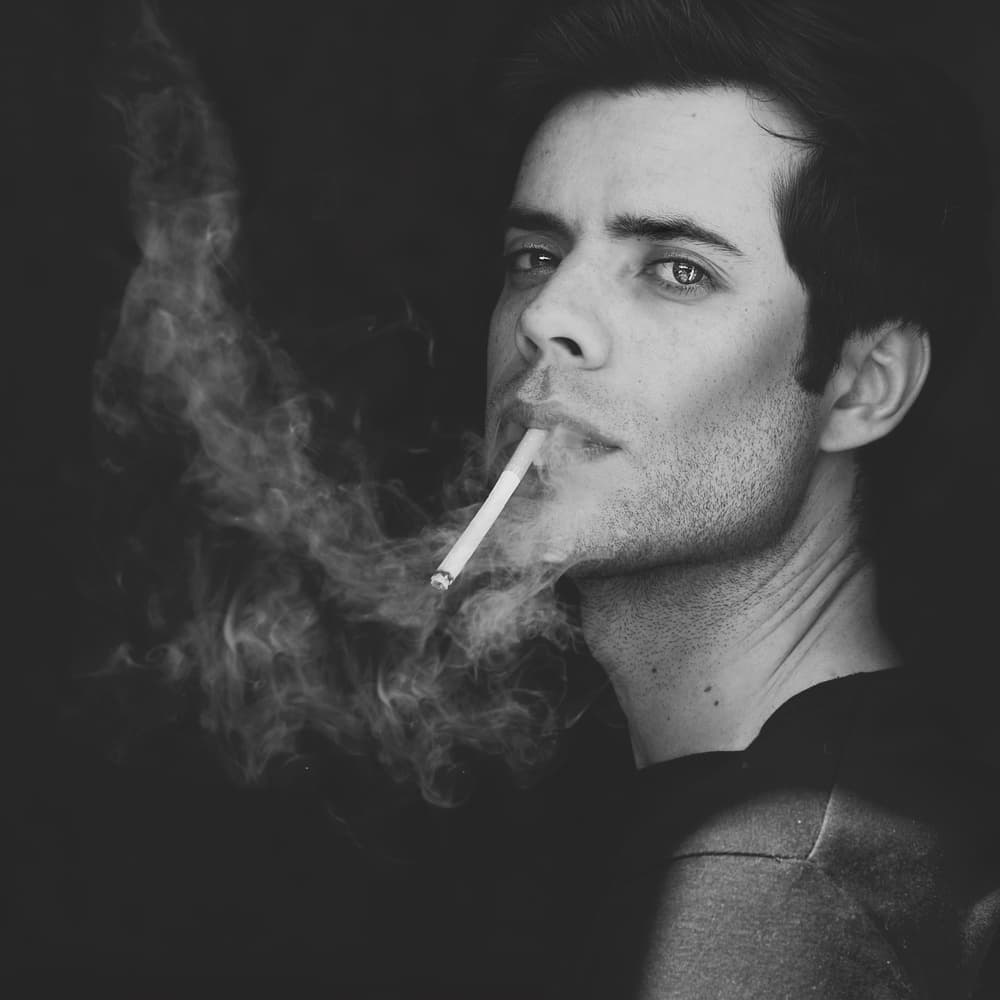 Smoking Man's Gaze by André Gonçalves — canvas wall art