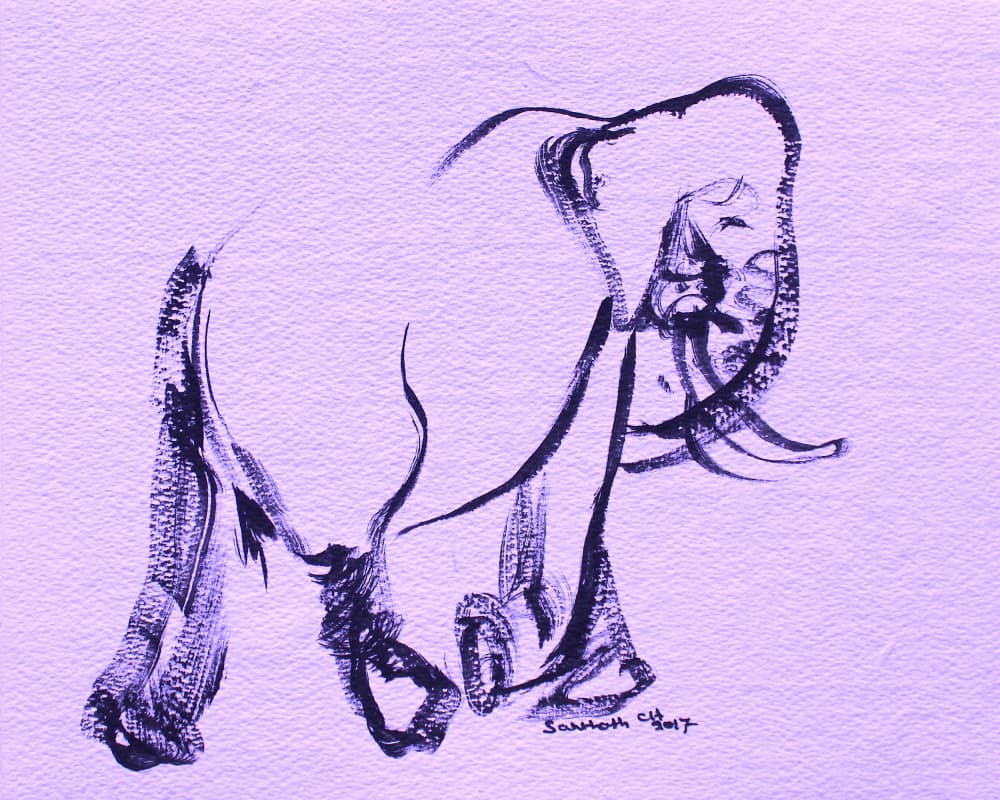 Graceful Purple Elephant by Santhosh ch — canvas wall art