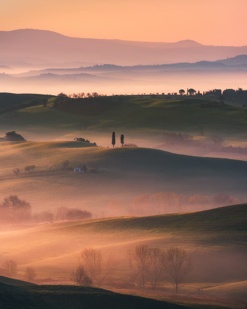 Golden Misty Hills by Daniel Gastager — canvas wall art