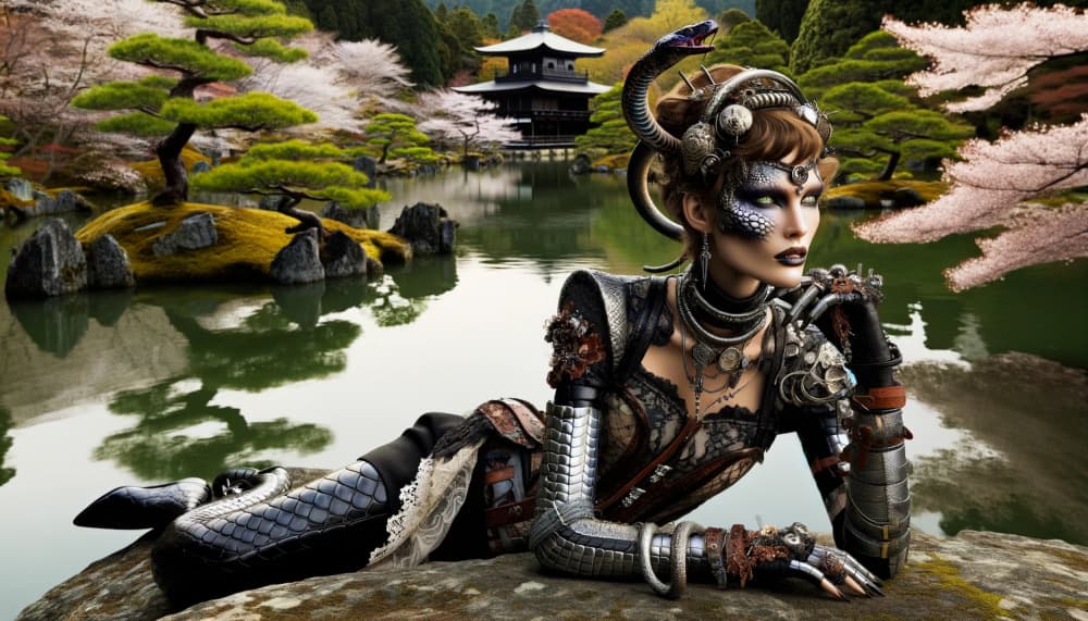 Mystic Garden Snake Woman by David Galan — canvas wall art