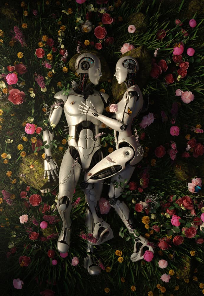 Android Garden Romance by Nicebleed — canvas wall art