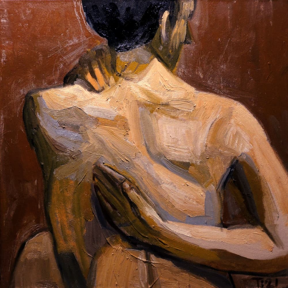 Pensive Nude Back by Tore Bahnson — canvas wall art