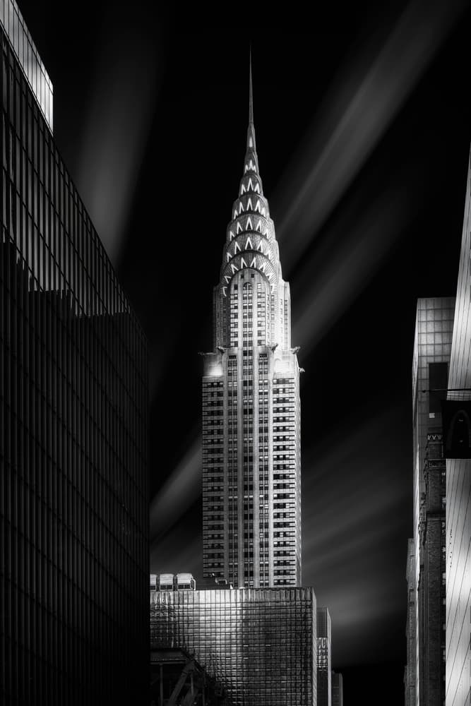 Art Deco Night Skyscraper by Jorge Ruiz Dueso — canvas wall art