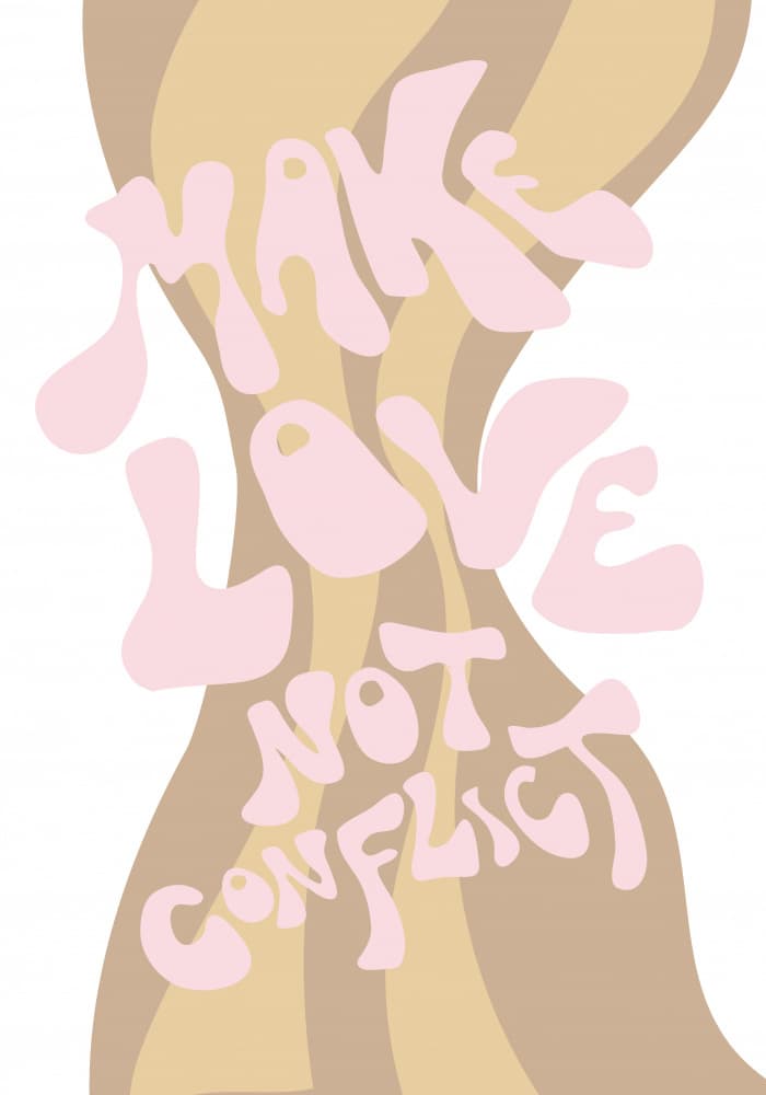 Make Love Not Conflict by Pictufy Studio II — canvas wall art