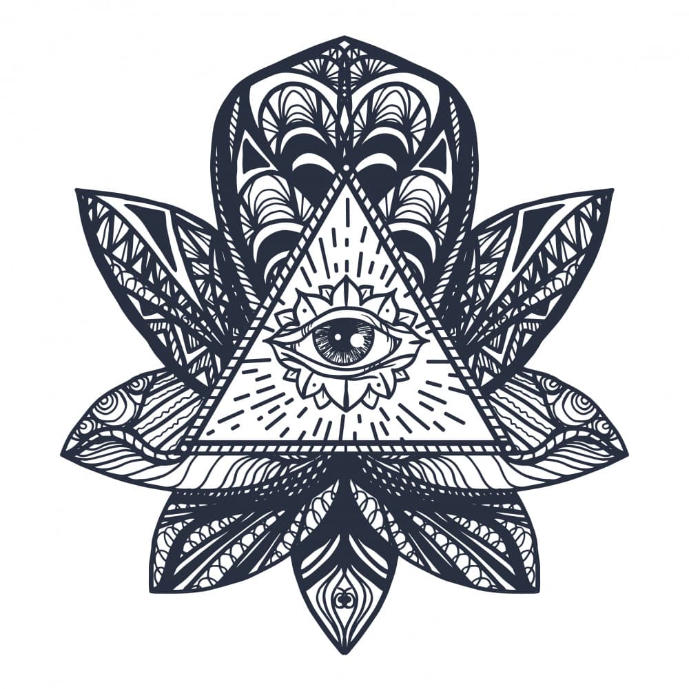 All-Seeing Lotus Eye by Marika Barsrsind — canvas wall art