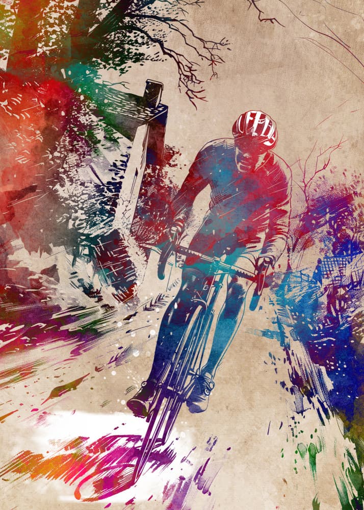 Vibrant Cycling Climb by Justyna Jaszke — canvas wall art