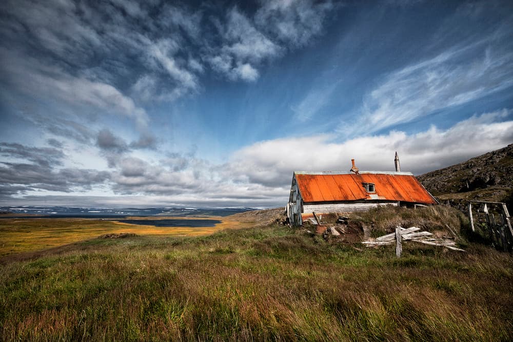 Orange Roof Cabin by Þorsteinn H. Ingibergsson — canvas wall art