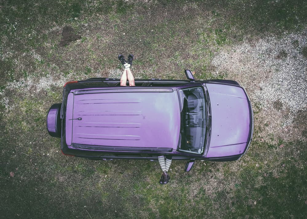 Purple Car Adventure by Afshin Saeidinia — canvas wall art