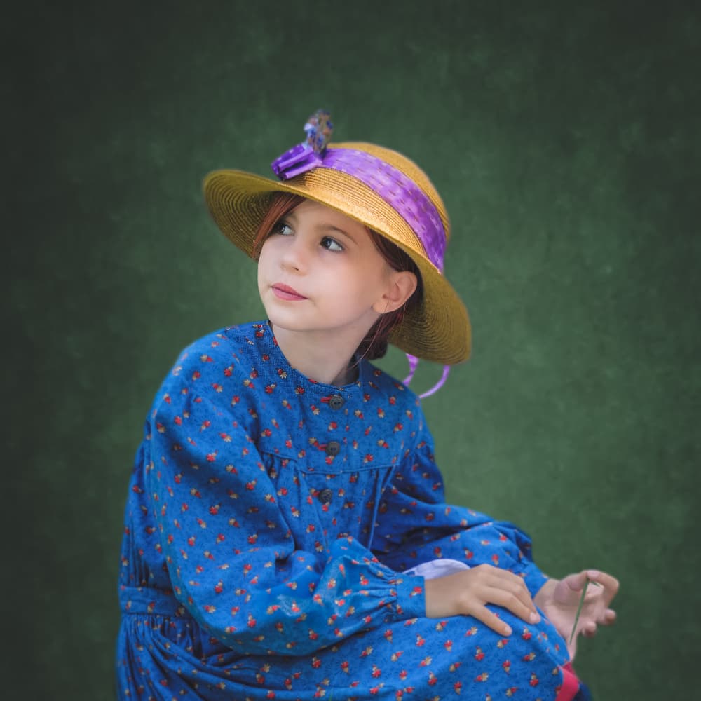 Thoughtful Girl in Hat by Miroslaw Prybinski — canvas wall art
