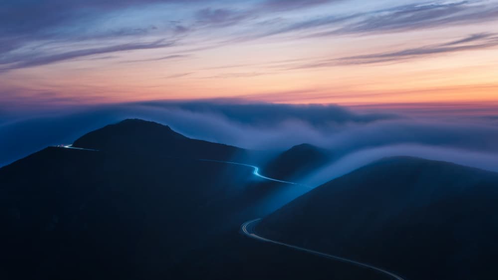 Winding Mountain Twilight by Chuanxu Ren — canvas wall art