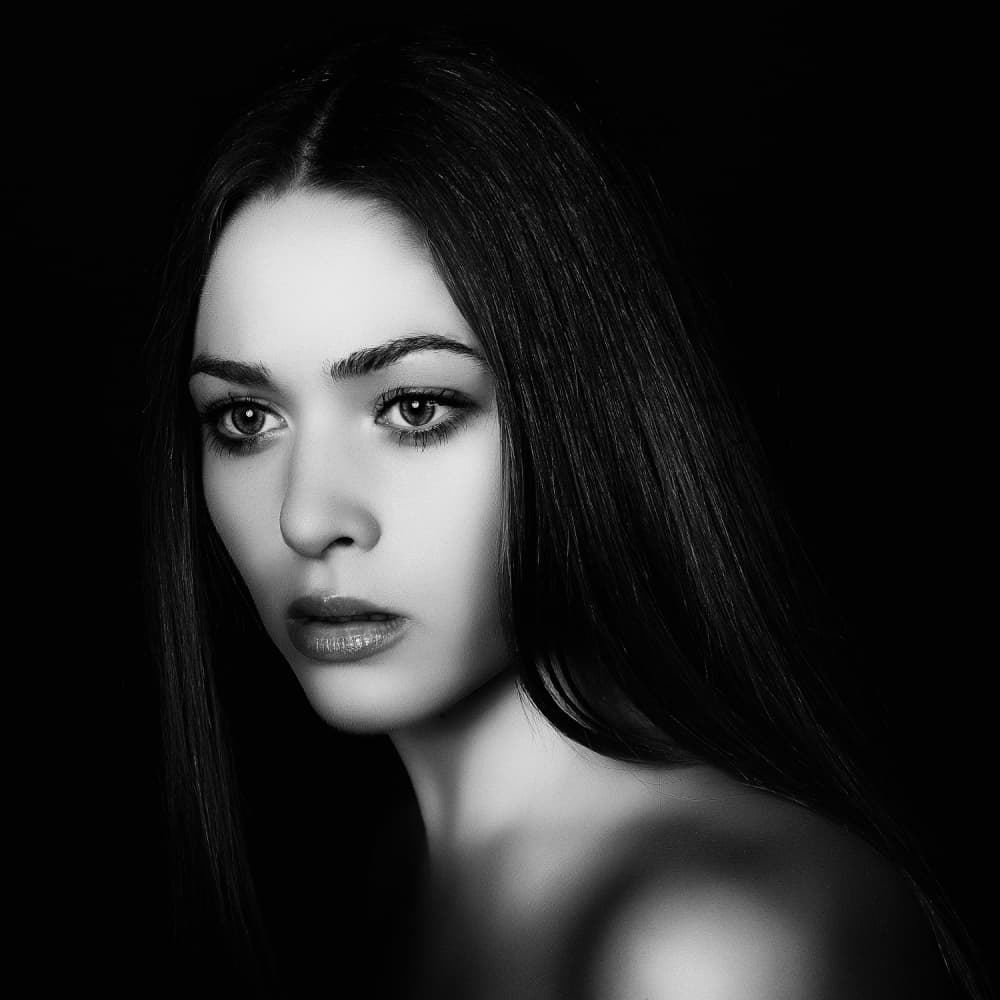 Pensive Monochrome Beauty by Alexandra Fira — canvas wall art