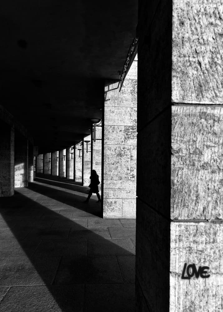 Urban Column Silhouette by Jorge Pimenta — canvas wall art